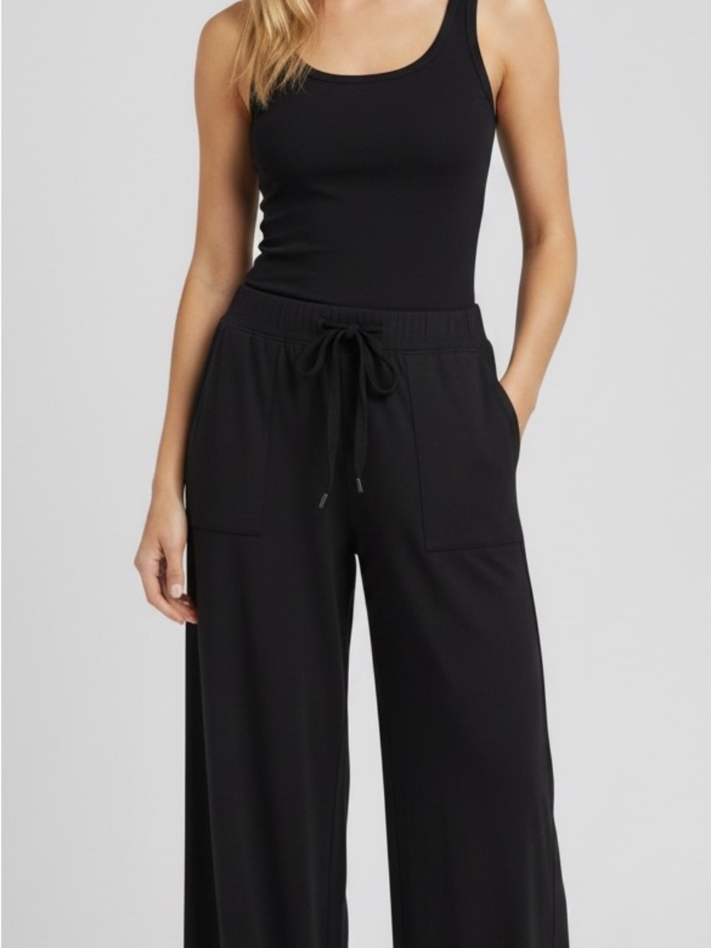 GAP Black Drawstring Linen Drawstring Pants NWT Large Retail $69.99